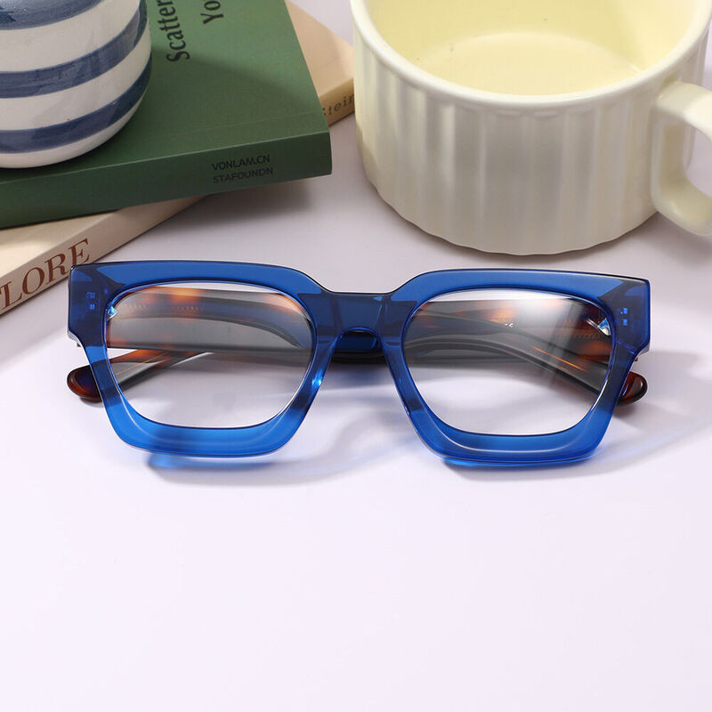Petor Quadratische Blaue Brille