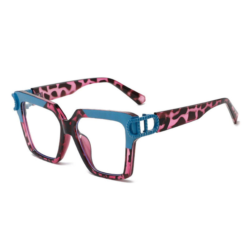 Jonath Quadratische Rosa Leopard Brille
