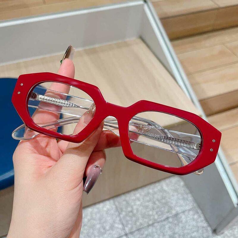 Lincoln Rectangle Red Glasses