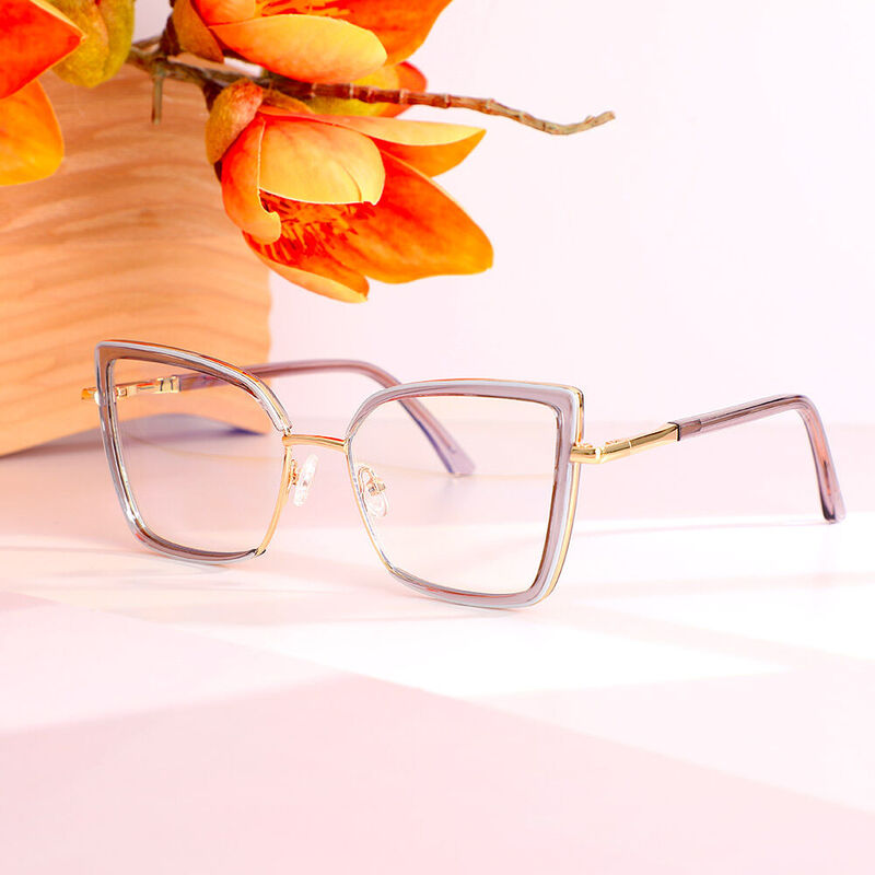 Madeline Cat Eye Grey Glasses