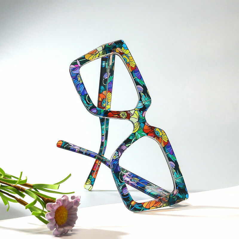 Morton Quadratische Blaue Blumen Brille