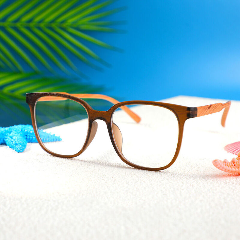 Candice Quadratische Braune Brille