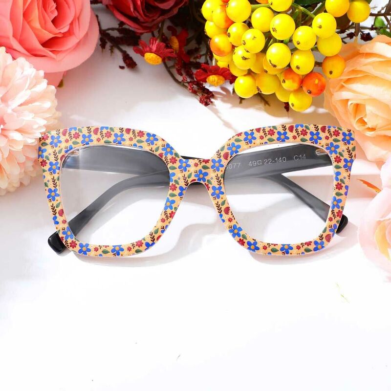 Cynthia Quadratische Gelbe Brille