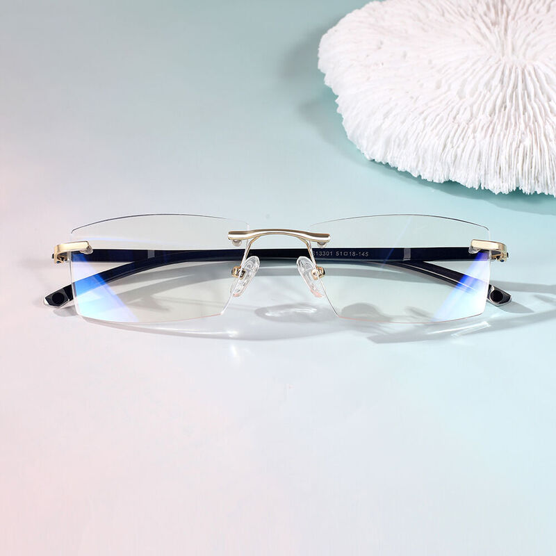 Lucien Rectangle Gold Glasses