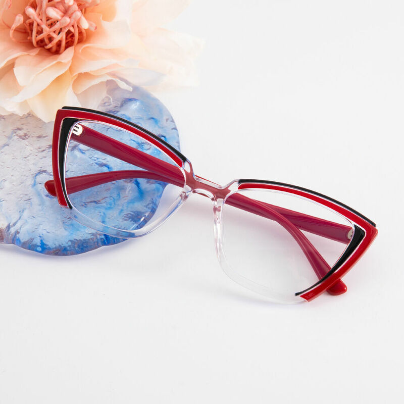 Keynes Cat Eye Red Glasses