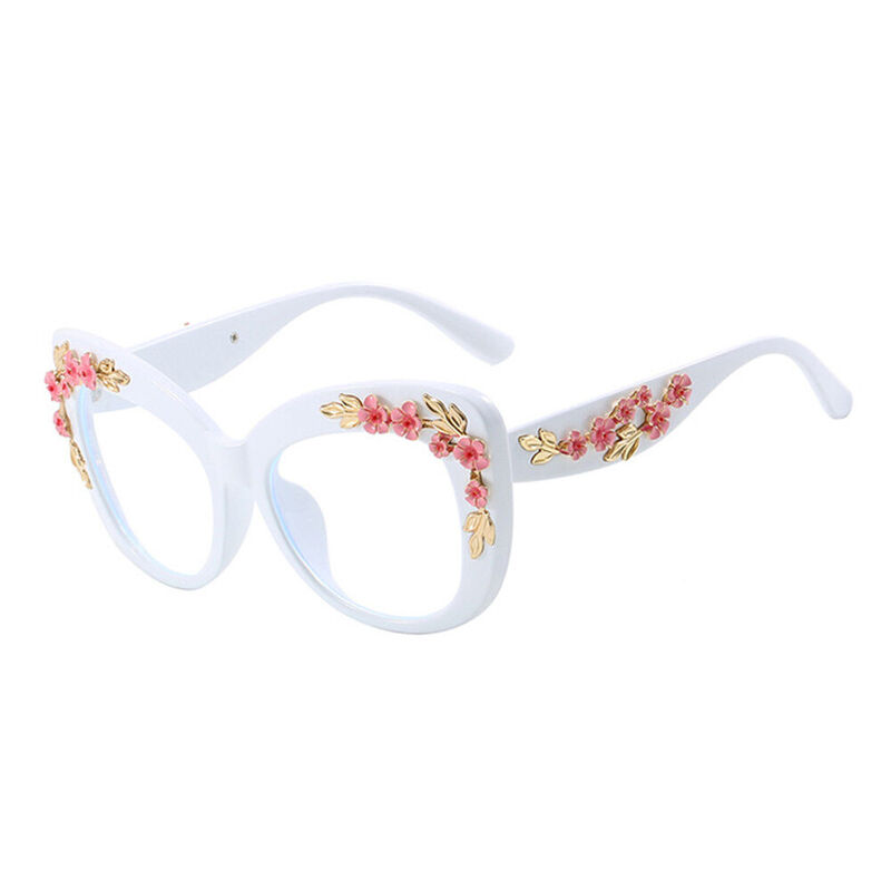 Roneld Cat Eye White Glasses