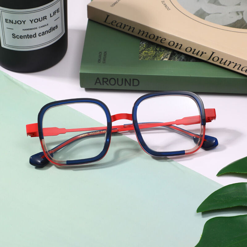 Frede Square Blue Glasses