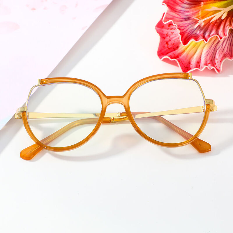 Giles Cat Eye Orange Glasses
