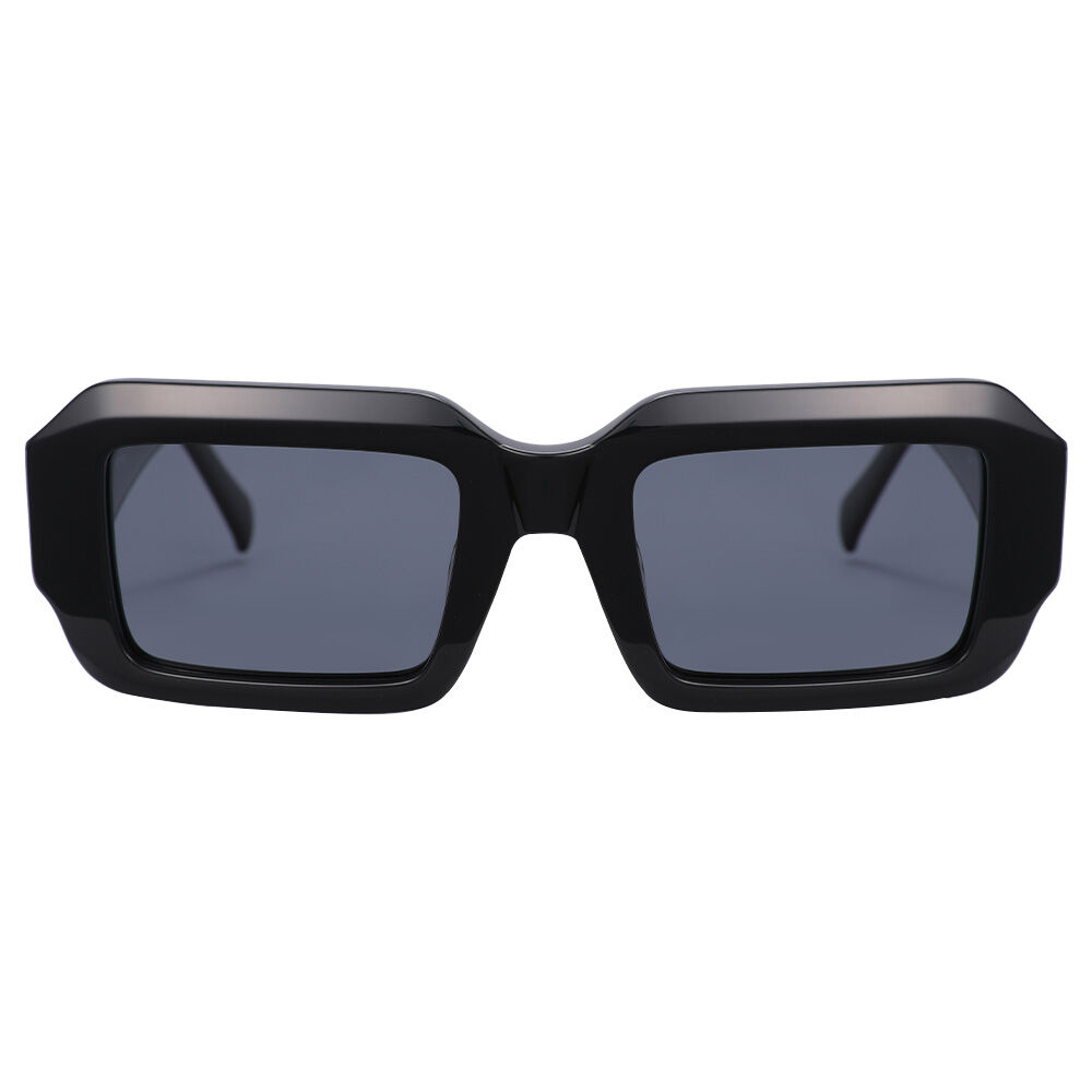 Drift Rechteckige Schwarze Sonnenbrille