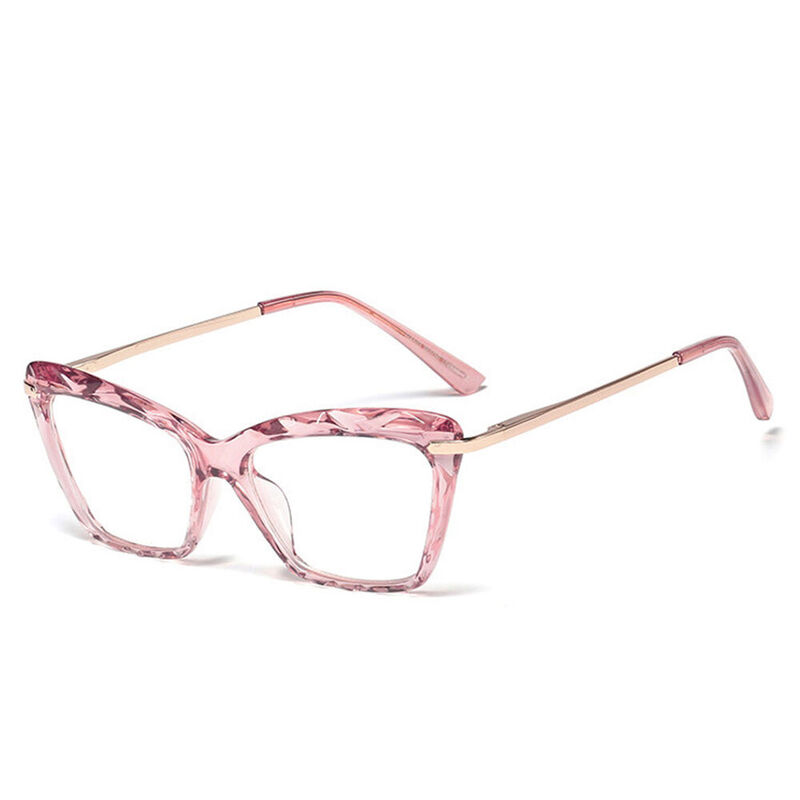 Annaisha Cat Eye Pink Clear Glasses