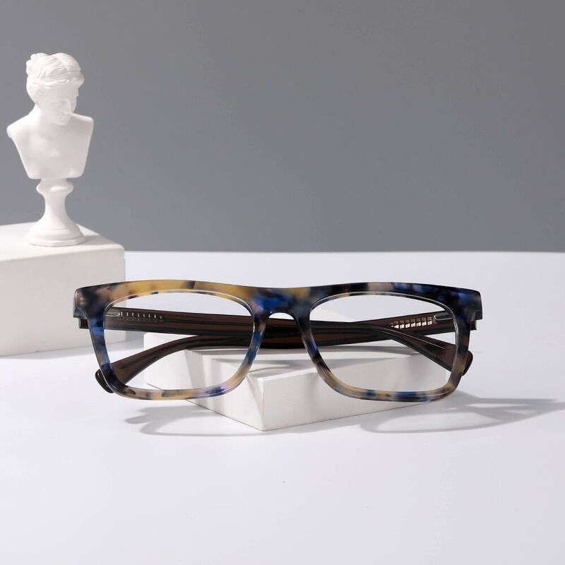 Deep Insight Square Tortoise Glasses