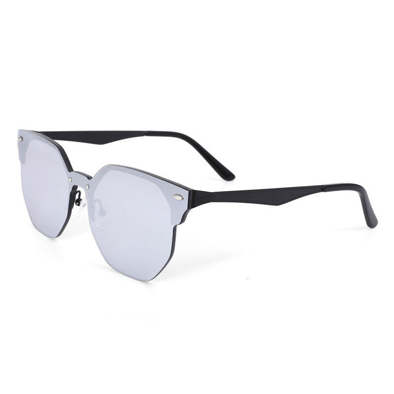 Kenth Browline Silver Sunglasses