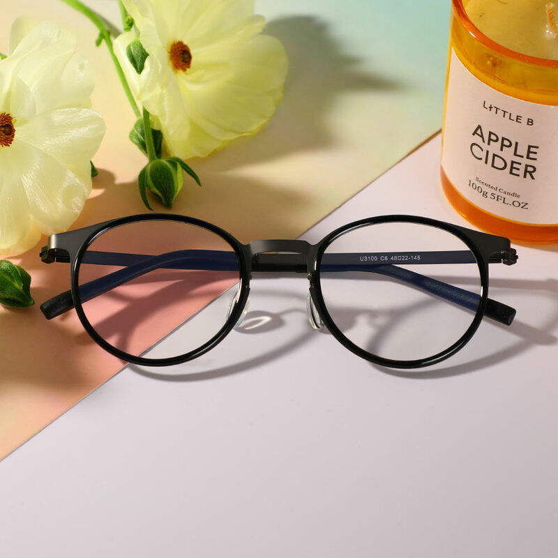 Smedle Round Black Glasses