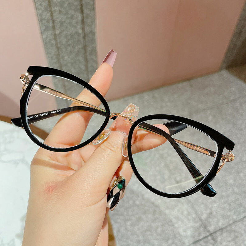 Valentine Cat Eye Black Glasses