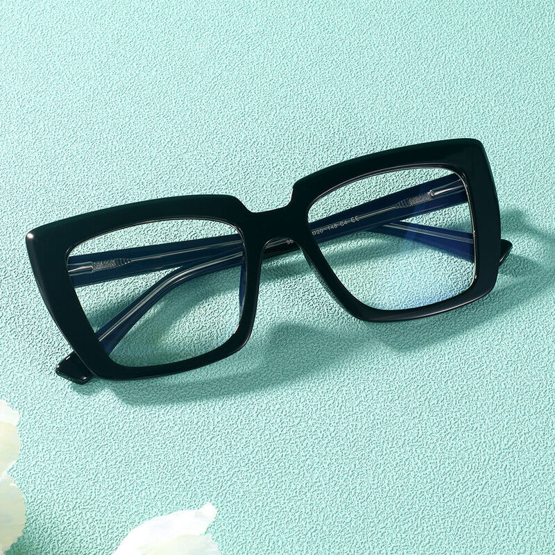 Bright Square Black Glasses