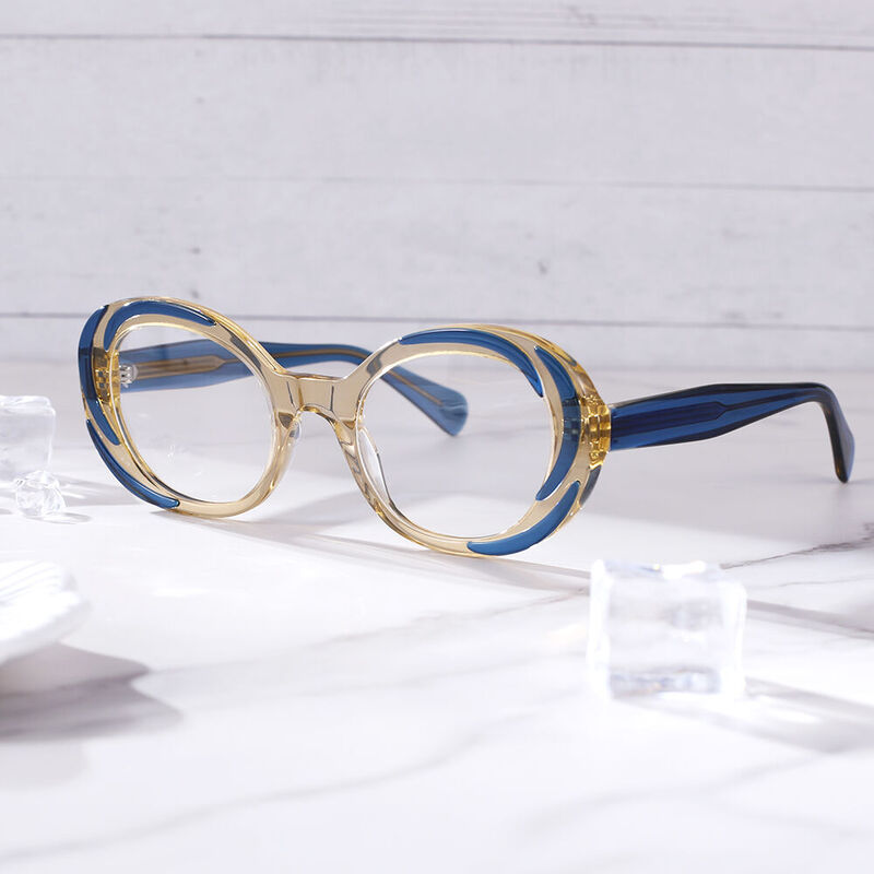 Otis Oval Blue Glasses