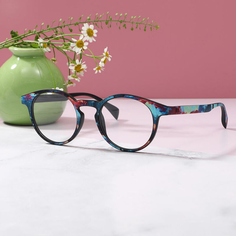 Alvi Round Blue Glasses