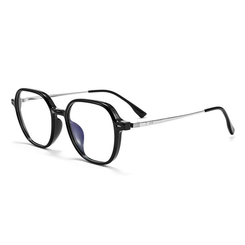 Kenna Geometric Black Silver Glasses