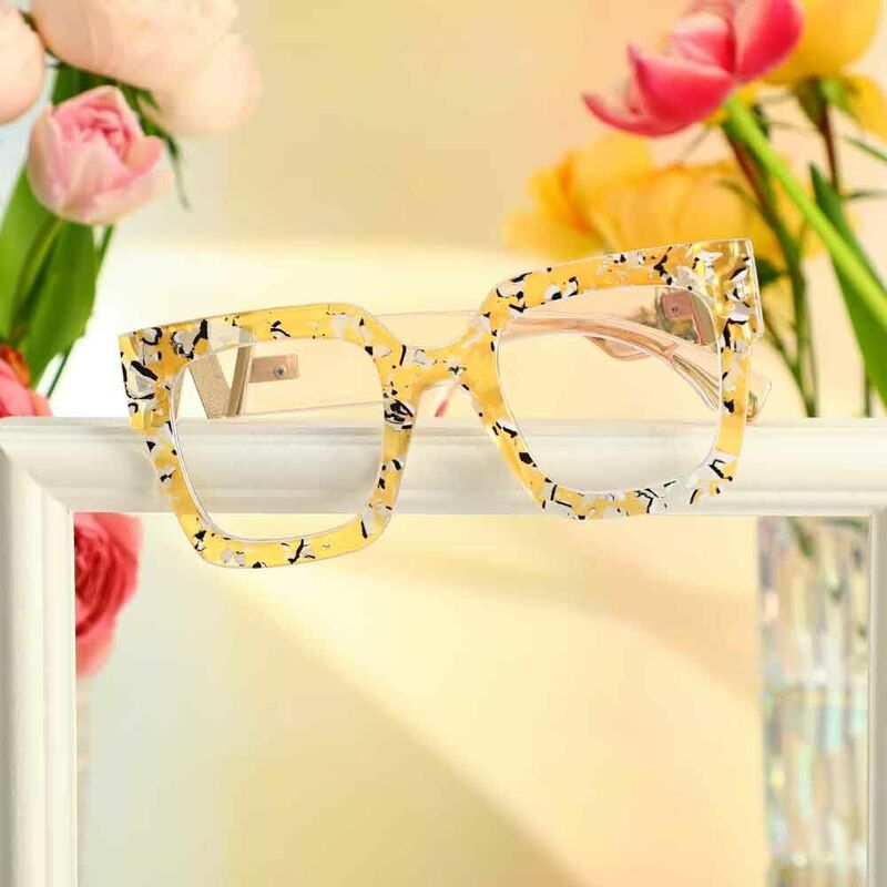 Lunettes de Vue Athena Carré Jaune