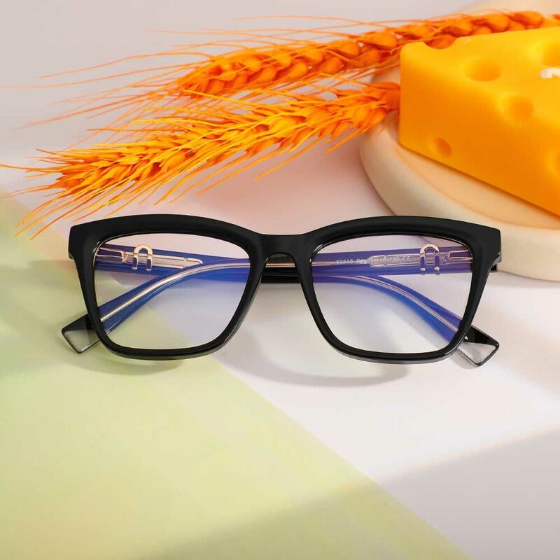 Alice Square Black Glasses