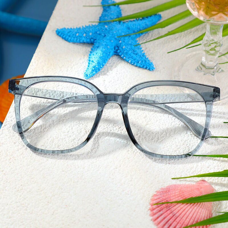 Gilbert Square Blue Glasses