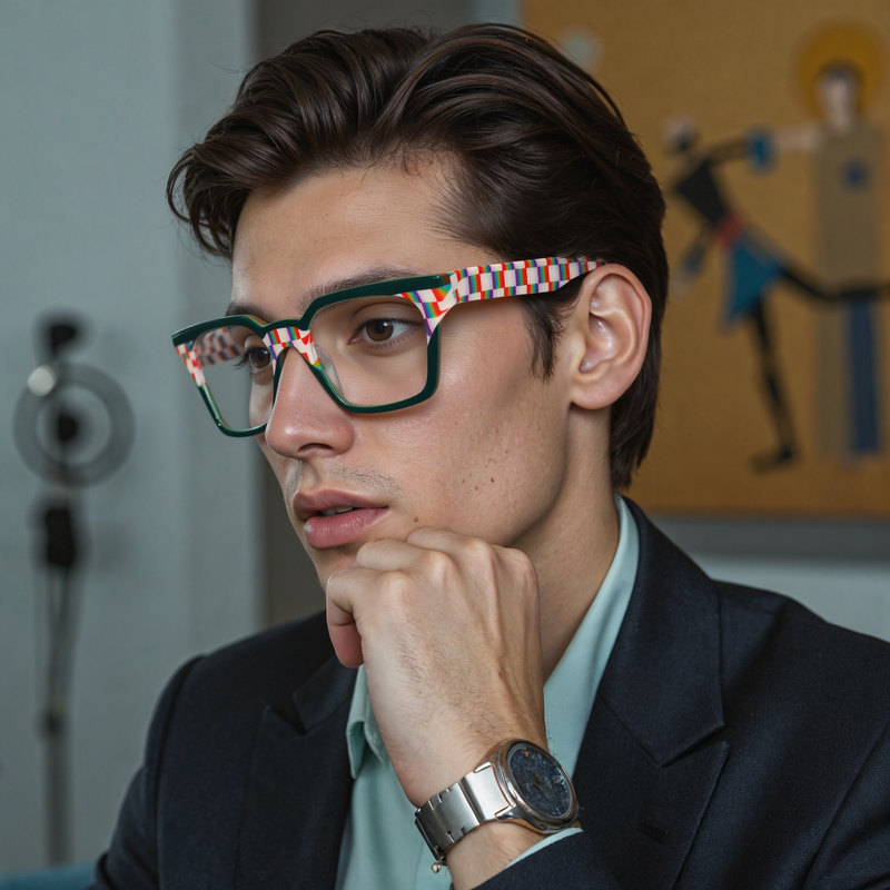 Henley Square Green Glasses