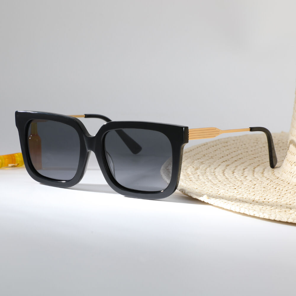 Vinyl Square Black Sunglasses