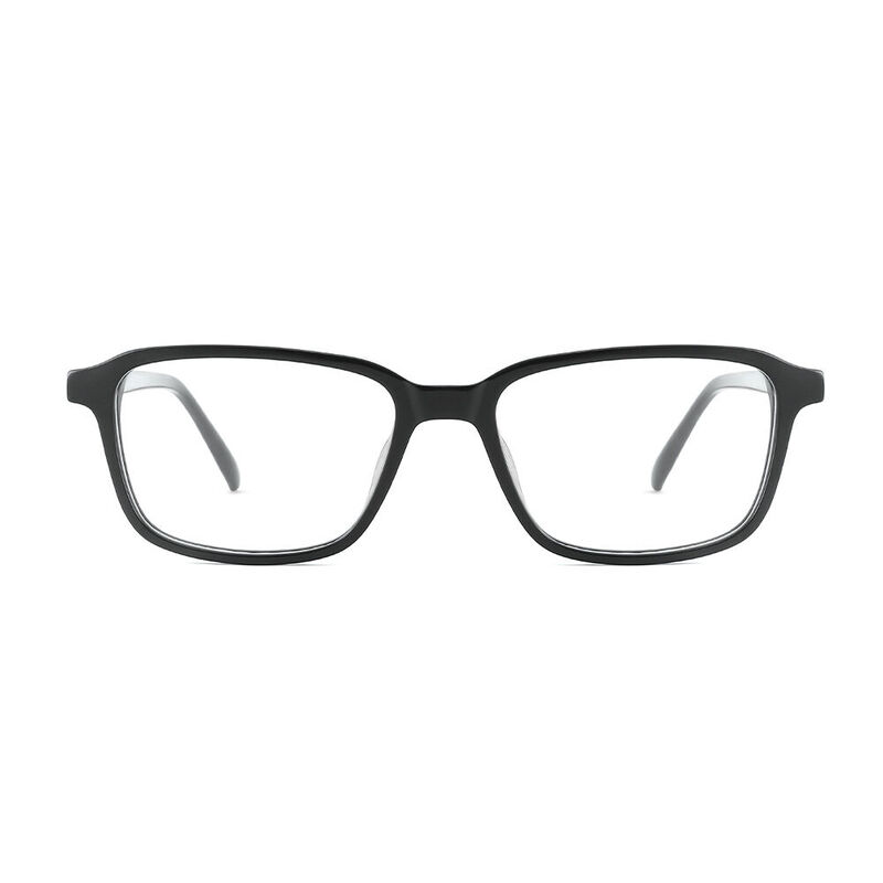 Visuality Rectangle Black Glasses