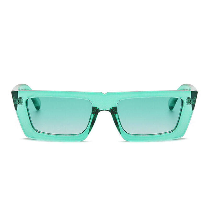 Virtual Rectangle Green Sunglasses
