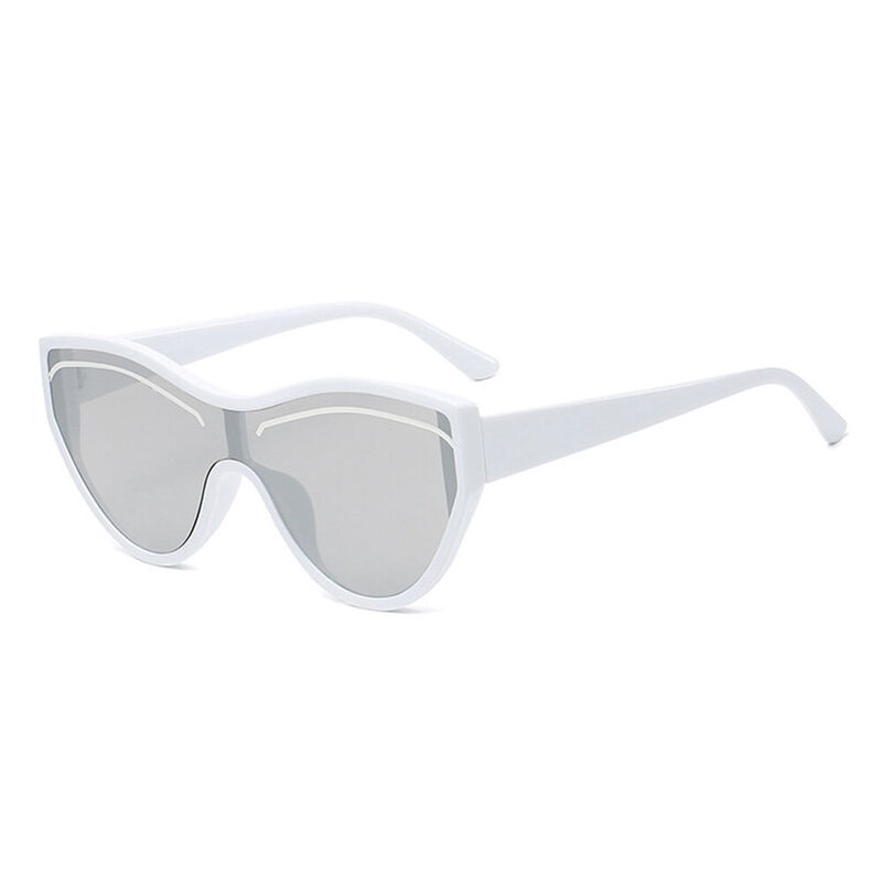 Celeste Cat Eye White Sunglasses