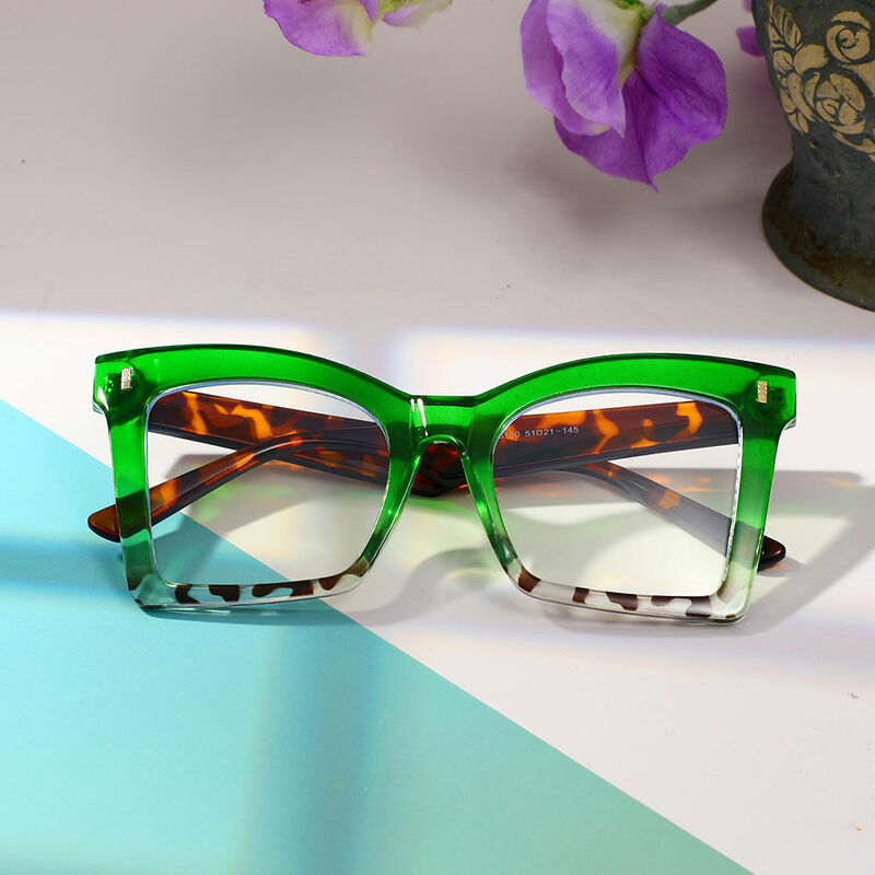 Sami Cat Eye Green Glasses