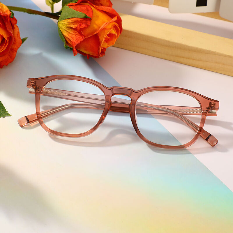 Edmund Square Pink Glasses
