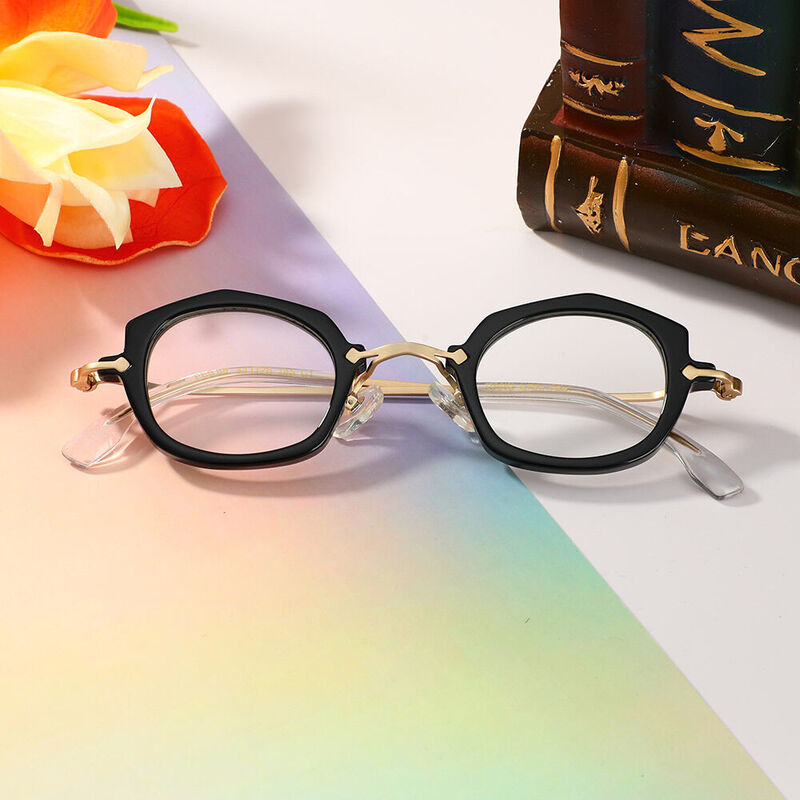 Simon Oval Black Glasses