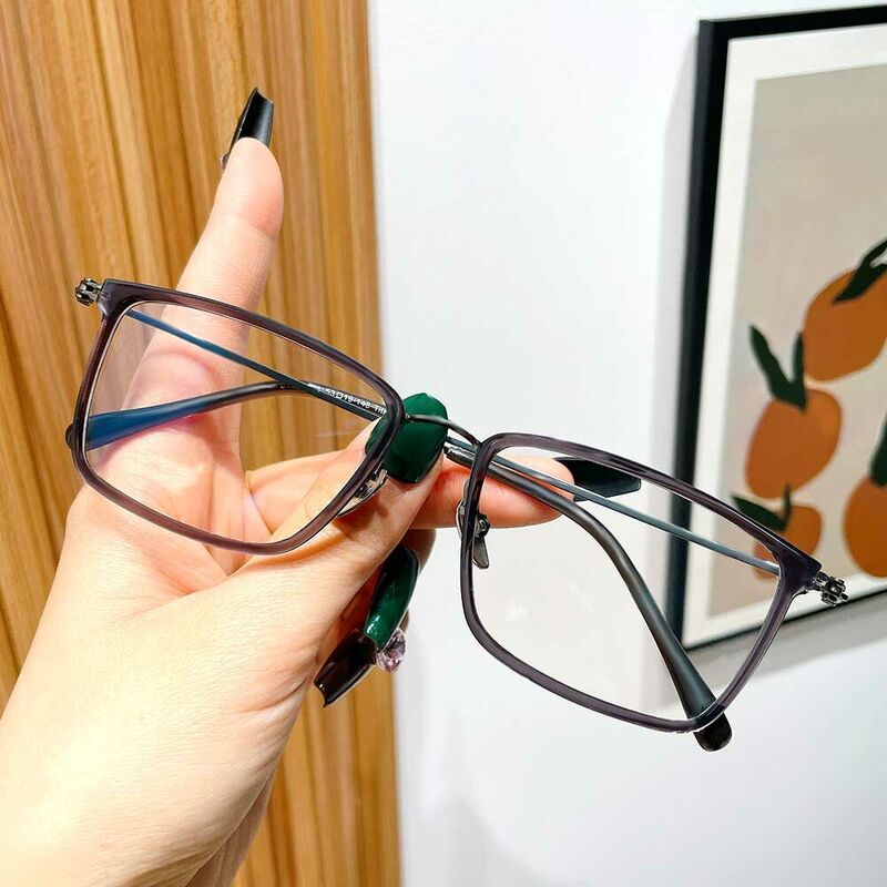 Alfred Rectangle Gunmetal Glasses