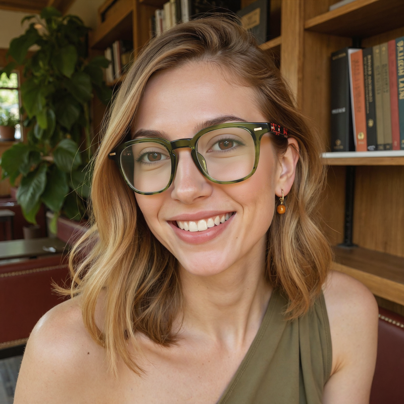 Kenneth Quadratische Grüne Brille