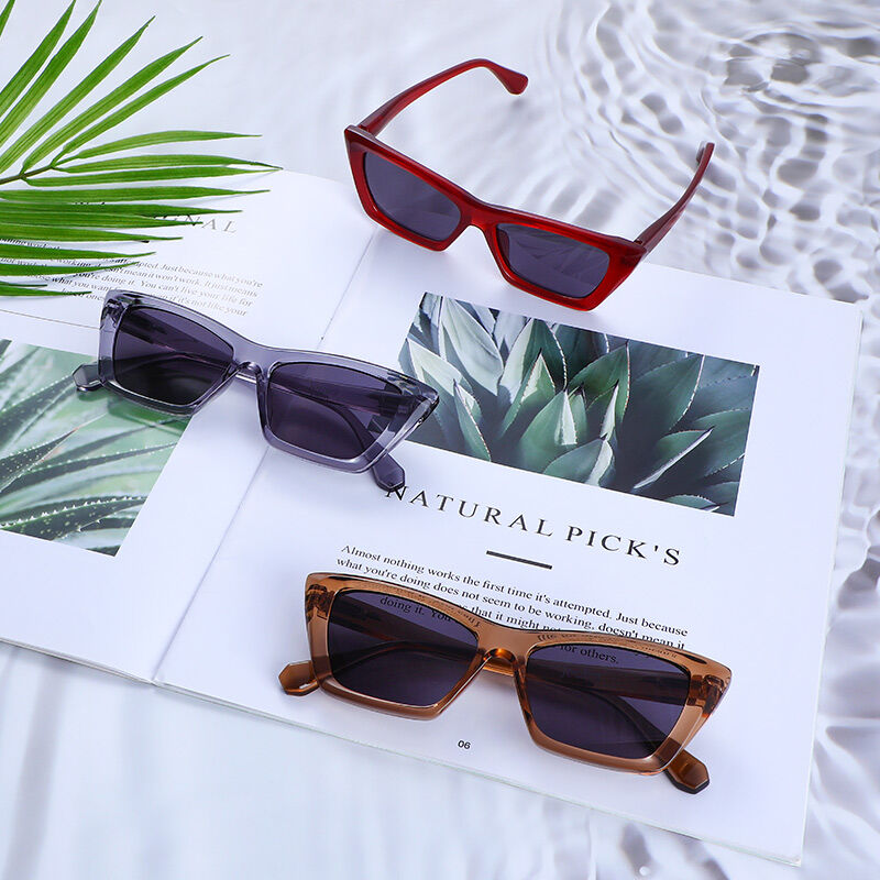 Fashion Hunter Rectangle Red/Grey Sunglasses