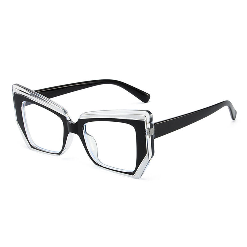 Wandy Cat Eye Black Clear Glasses