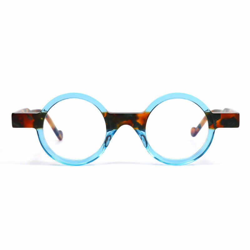 Auga Round Blue Glasses