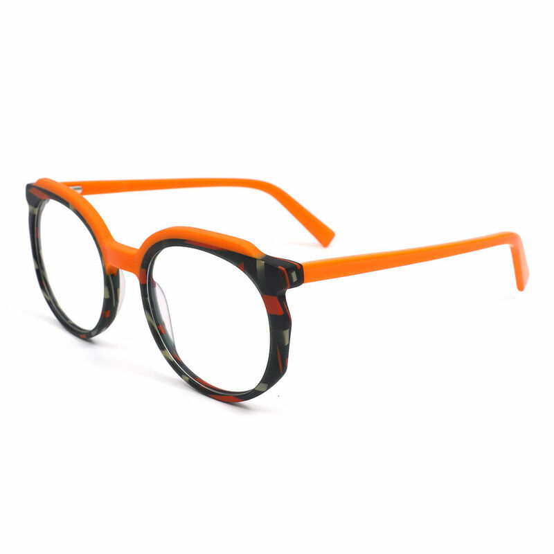 Regi Round Orange Glasses