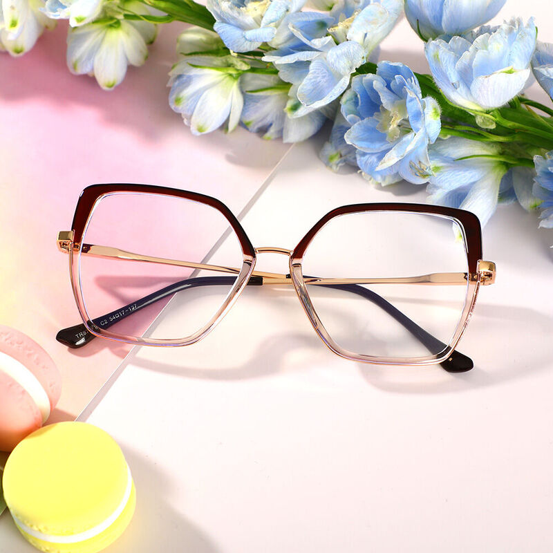 Jackso Cat Eye Brown Glasses