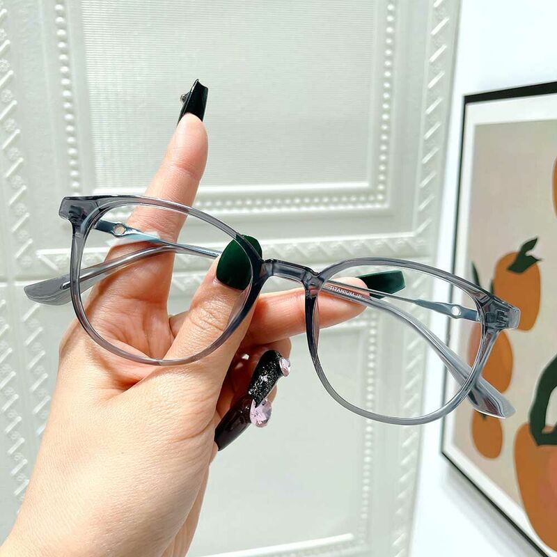 Dorothe Round Gray Glasses
