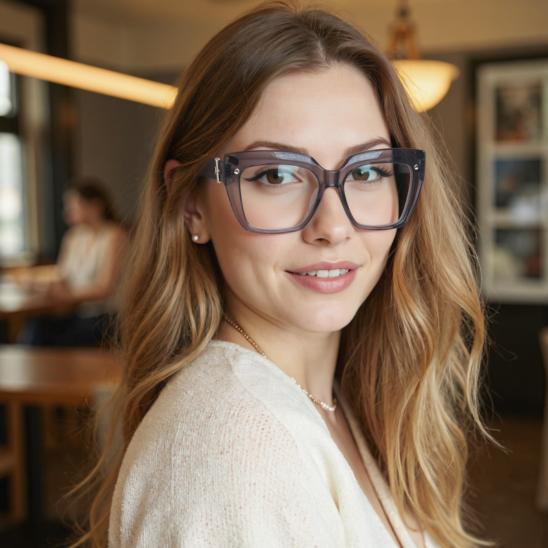 Lunettes de Vue Bensi Cat Eye Gris
