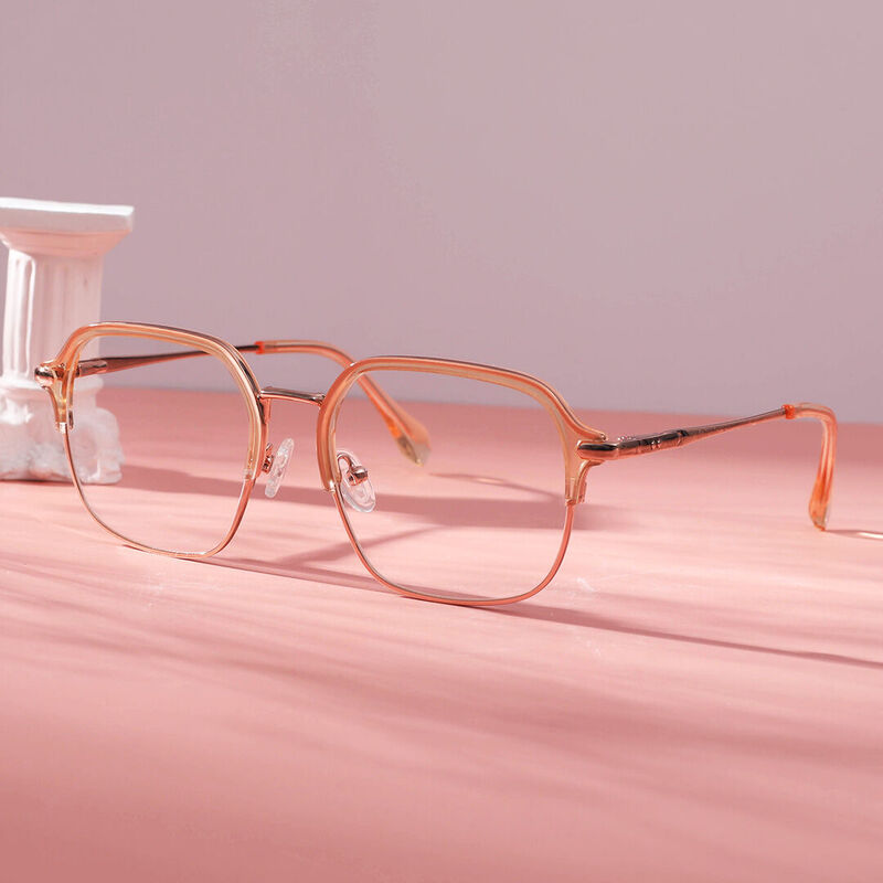 Fielder Browline Orange Glasses