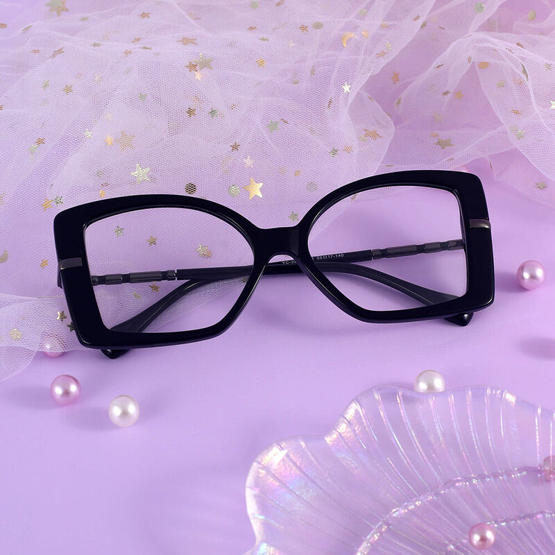 Superstar Cat Eye Black Glasses