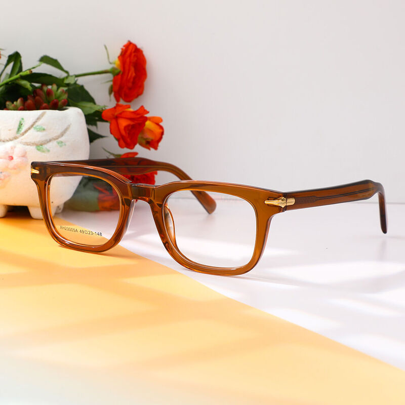 Besseme Rectangle Brown Glasses