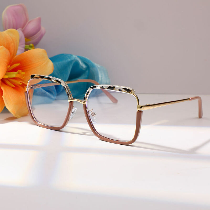 Lizzie Geometric Brown Glasses