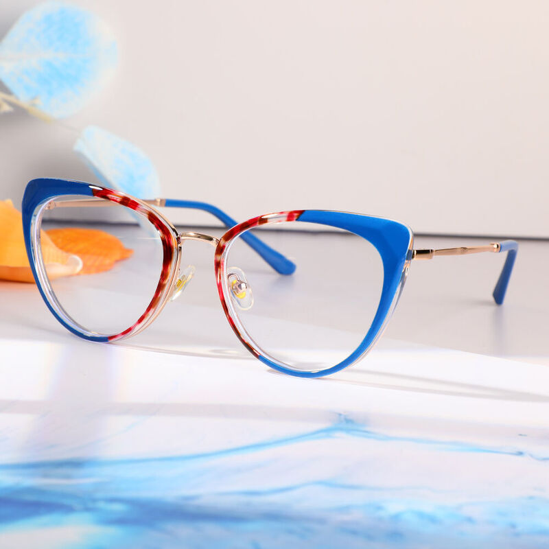 Dupontei Cat Eye Blue Glasses