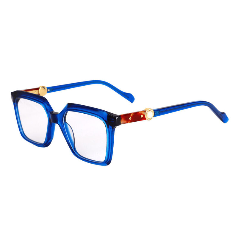 Senior Square Blue Glasses