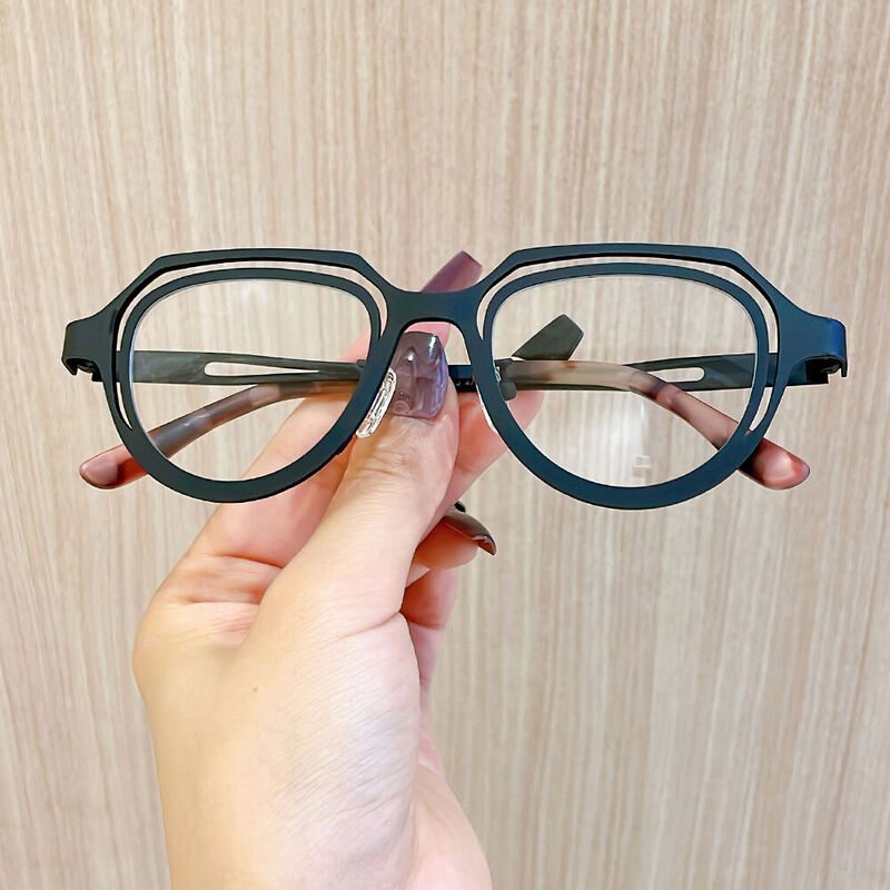 Gallacher Geometric Black Glasses