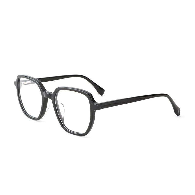 Clarity Geometric Black Glasses